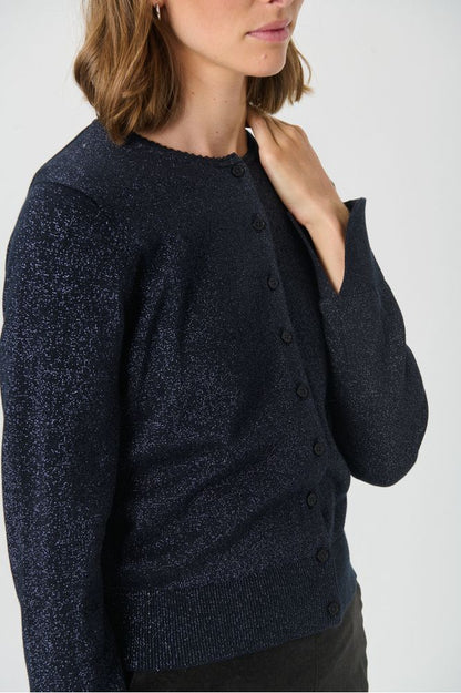 Part Two Dark Navy Veinta Cardigan