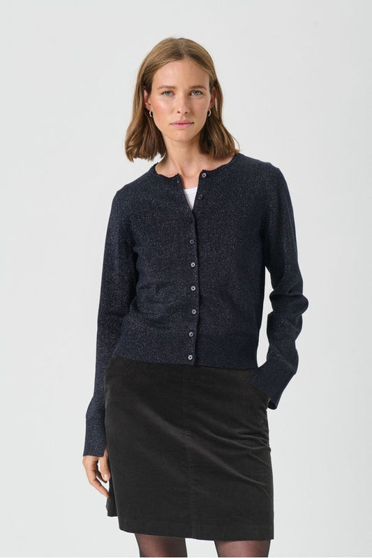 Part Two Dark Navy Veinta Cardigan