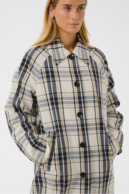 Part Two YashaPW Coat Dark Navy Check