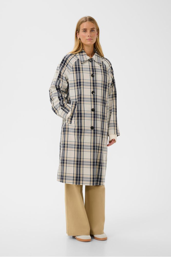Part Two YashaPW Coat Dark Navy Check