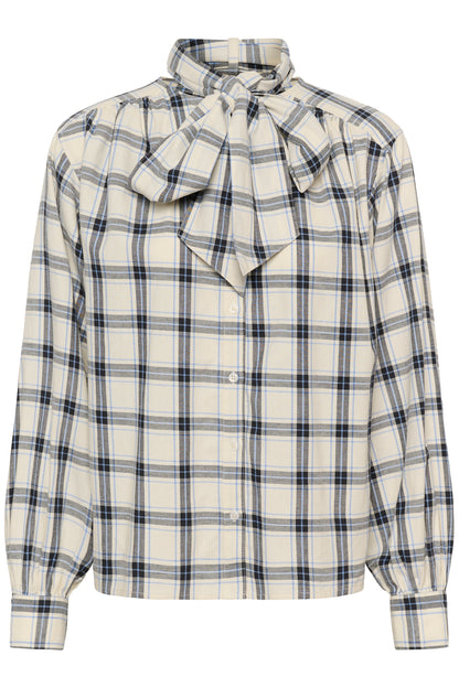 Part Two YaninasPW Blouse Big Dark Navy Check