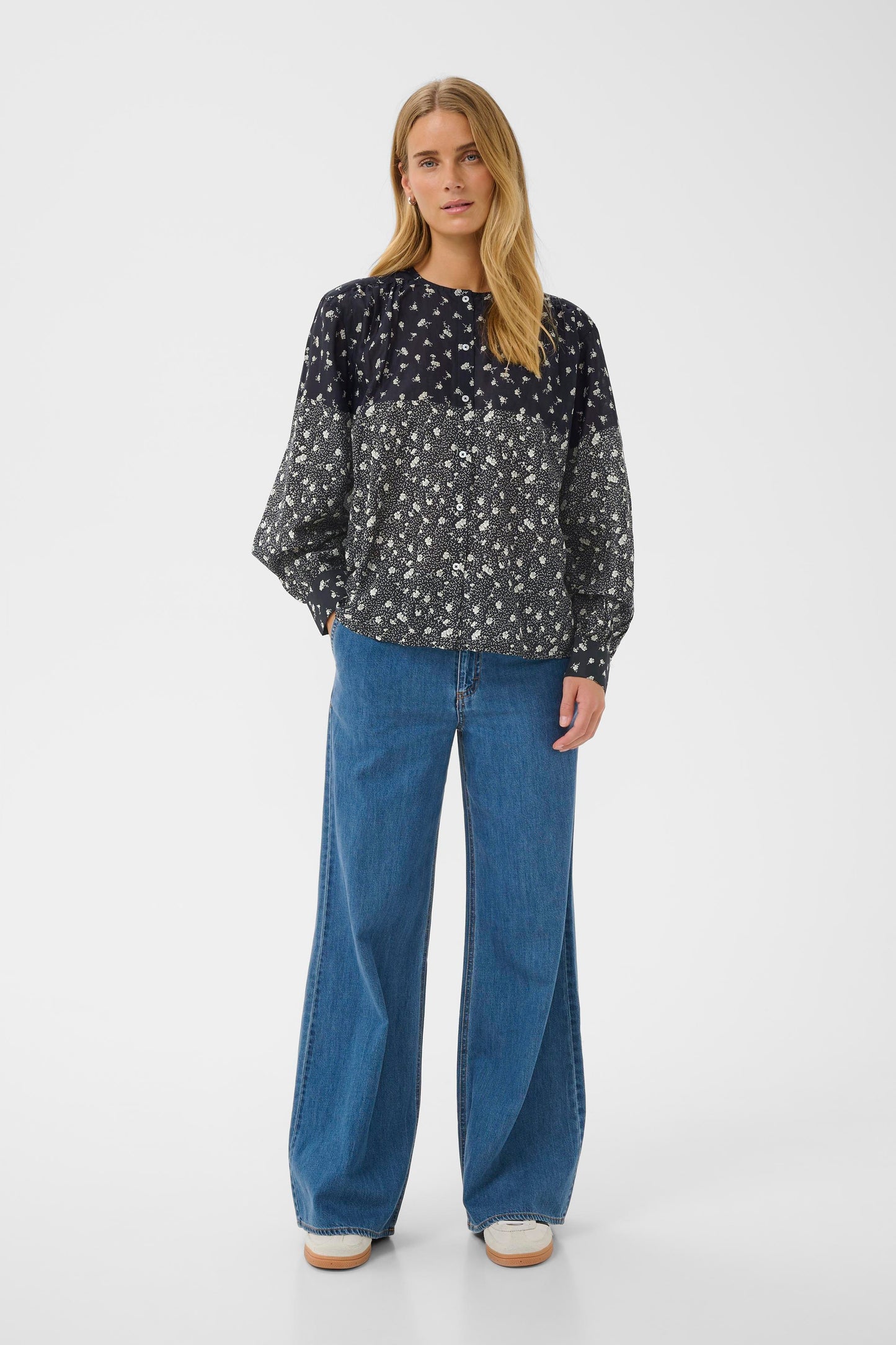 Part Two YaninaPW Blouse Dark Navy Fragile Print