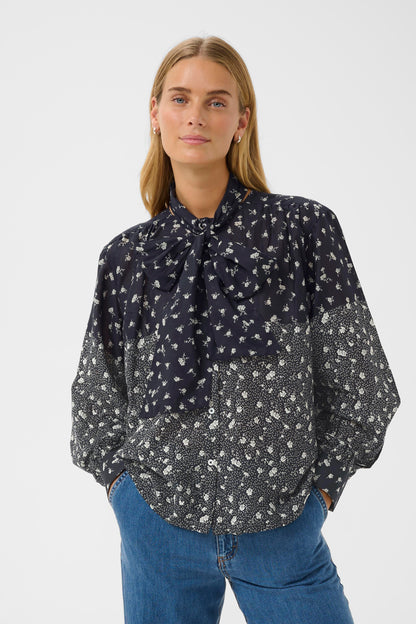 Part Two YaninaPW Blouse Dark Navy Fragile Print
