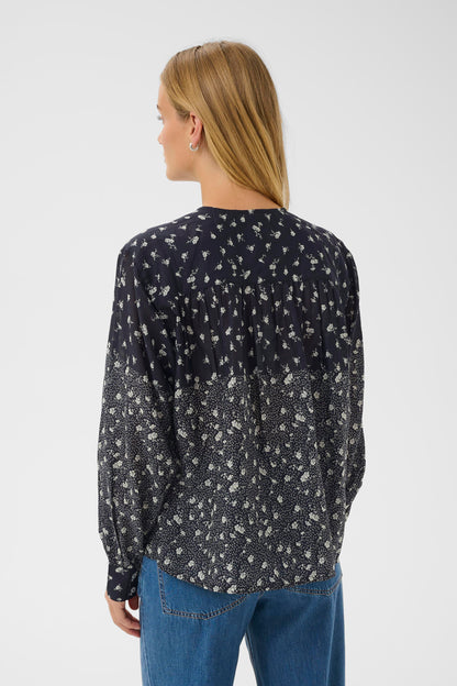 Part Two YaninaPW Blouse Dark Navy Fragile Print