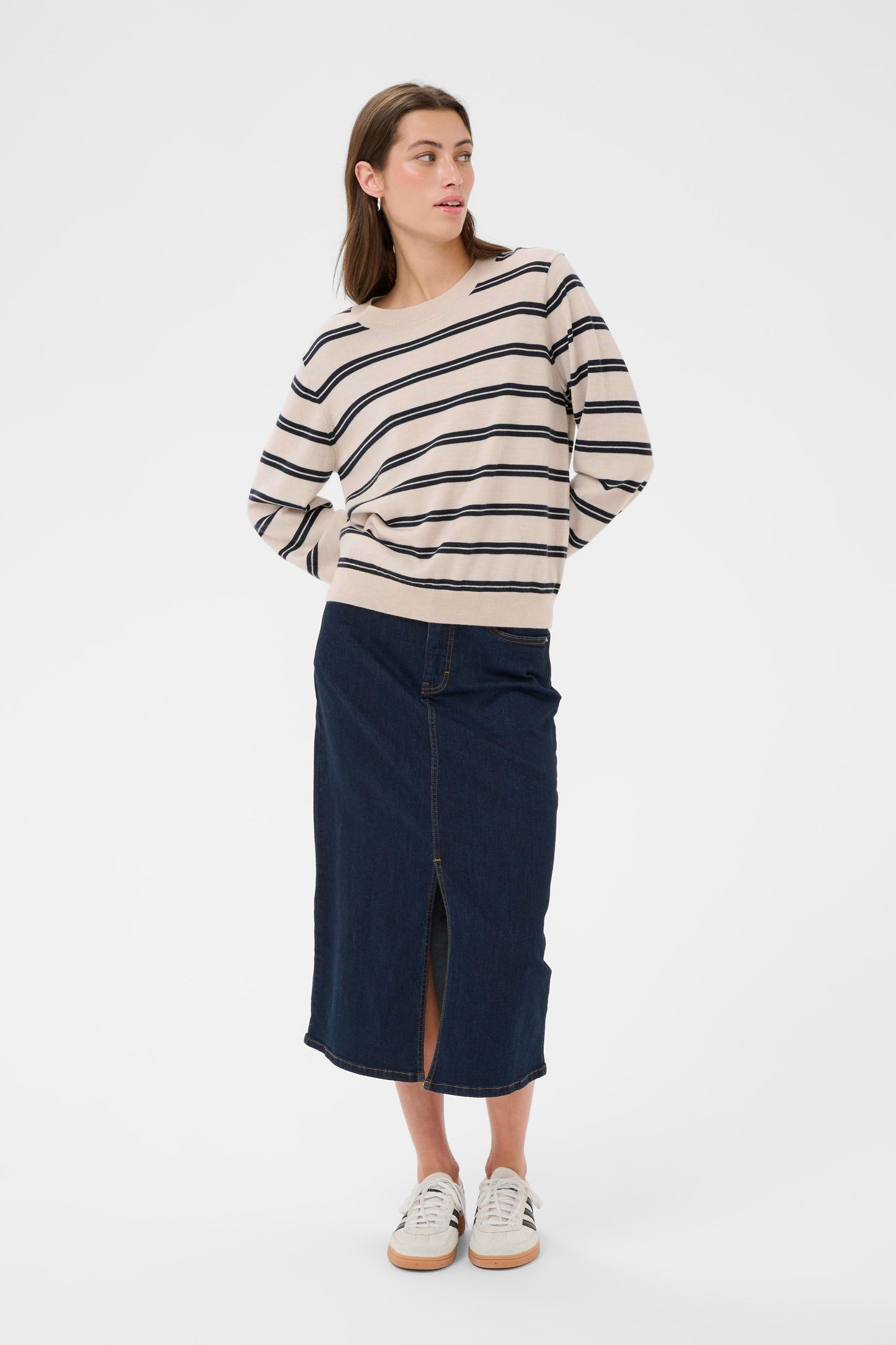 Part Two YonaPW Pullover Dark Navy Stripe