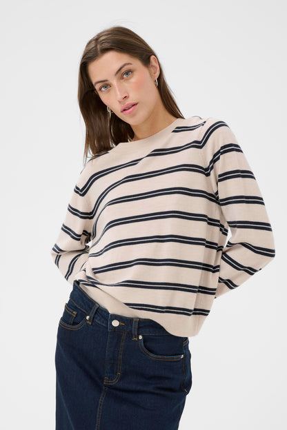 Part Two YonaPW Pullover Dark Navy Stripe