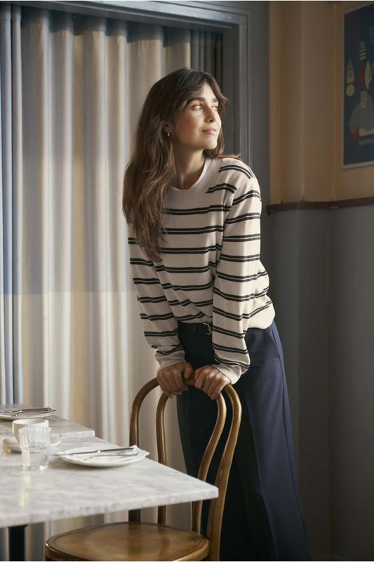 Part Two YonaPW Pullover Dark Navy Stripe