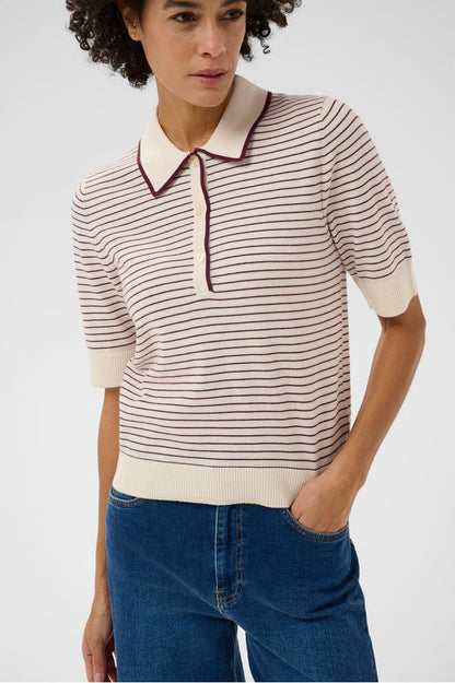 Part Two AnettiPW Pullover Fig Stripe