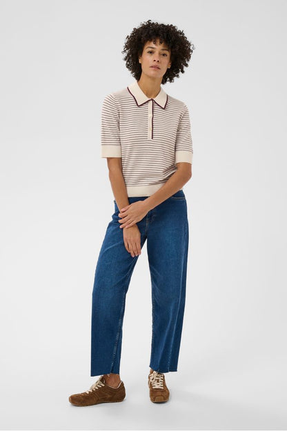 Part Two AnettiPW Pullover Fig Stripe