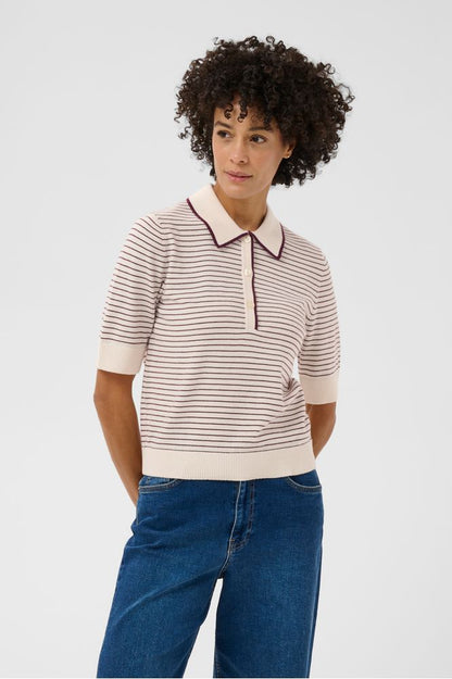 Part Two AnettiPW Pullover Fig Stripe