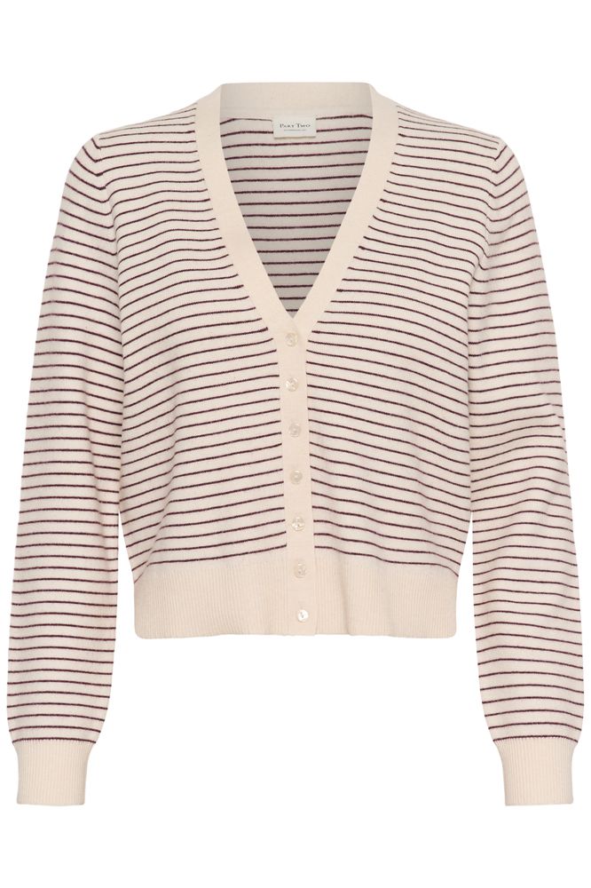 Part Two AnessaPW Cardigan Fig Stripe