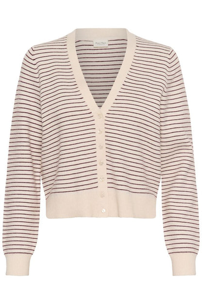 Part Two AnessaPW Cardigan Fig Stripe
