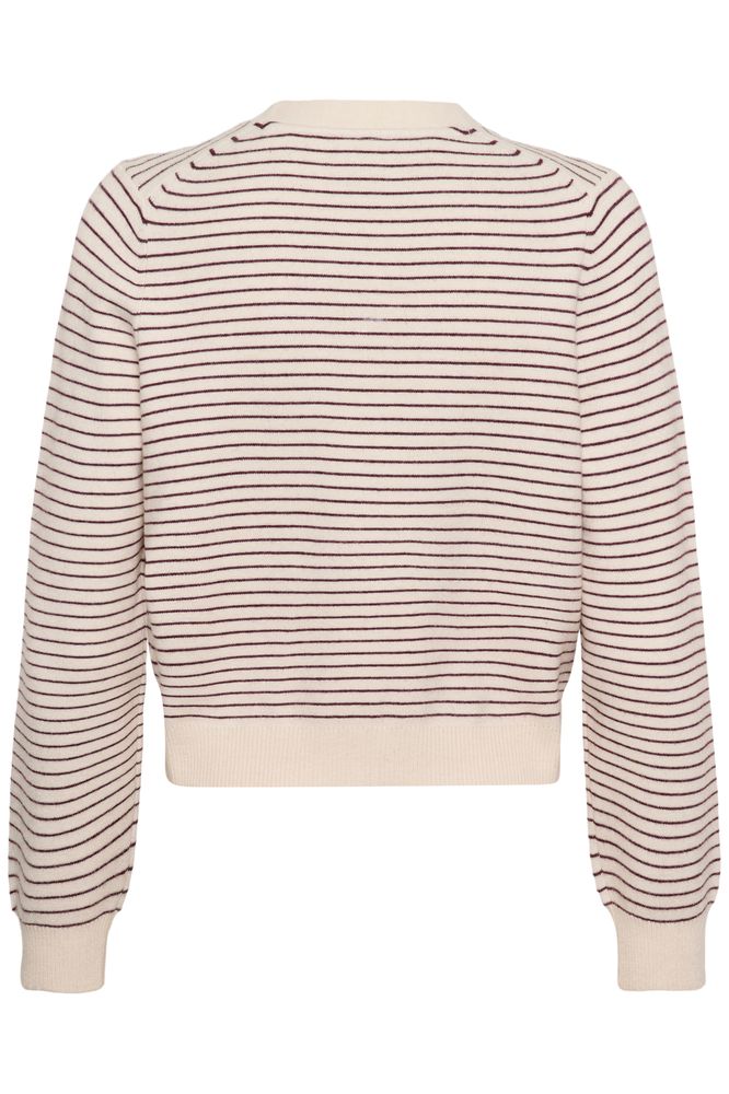 Part Two AnessaPW Cardigan Fig Stripe