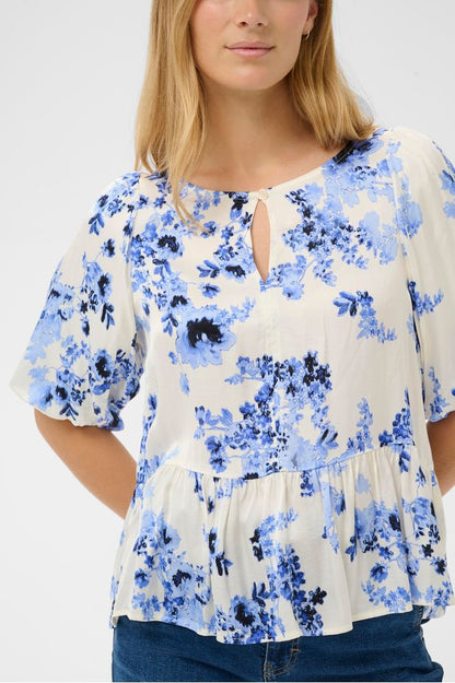Part Two AzeliaPW Blouse Blue Shadow Flower