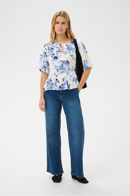 Part Two AzeliaPW Blouse Blue Shadow Flower