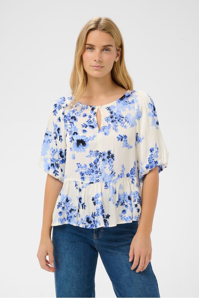 Part Two AzeliaPW Blouse Blue Shadow Flower
