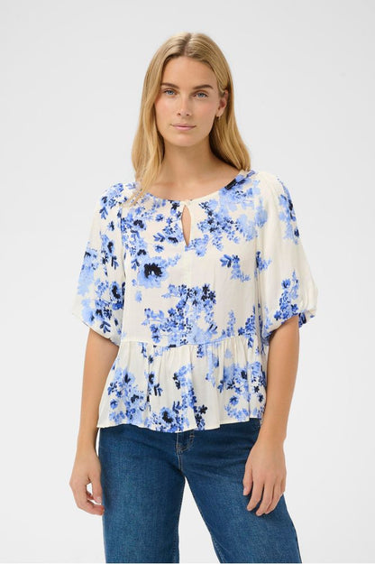Part Two AzeliaPW Blouse Blue Shadow Flower