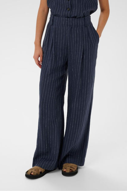 Part Two AliyaPW Trousers Blue Nights Pinstripe