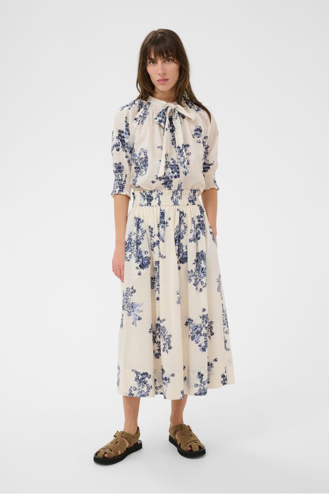 Part Two AmaiaPW Skirt Blue Shadow Flower Print
