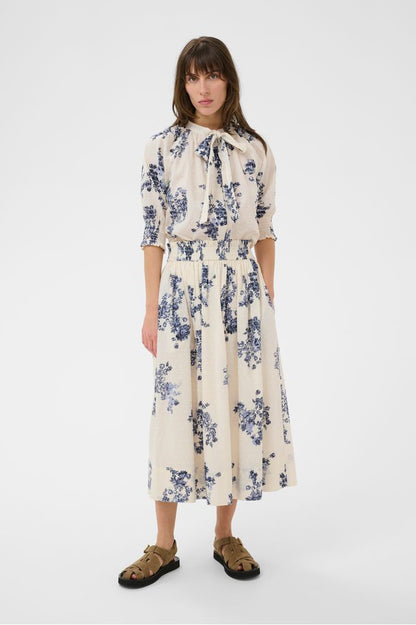 Part Two AmaiaPW Skirt Blue Shadow Flower Print