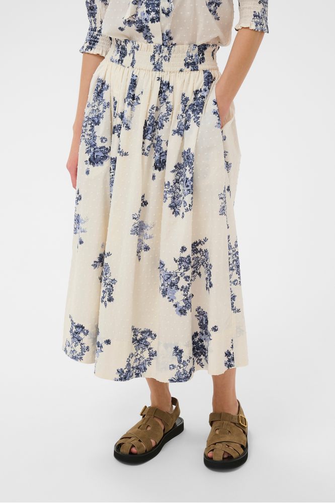 Part Two AmaiaPW Skirt Blue Shadow Flower Print