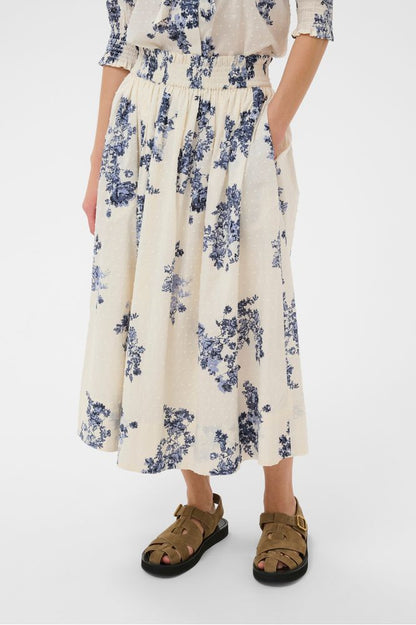 Part Two AmaiaPW Skirt Blue Shadow Flower Print