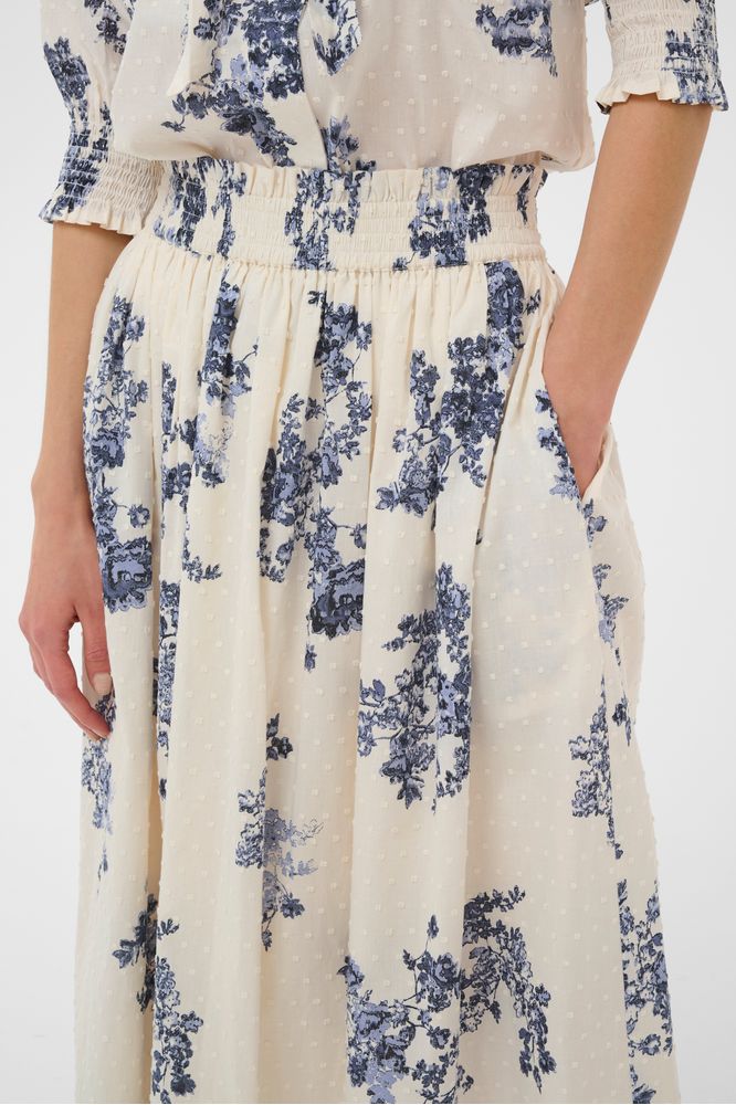 Part Two AmaiaPW Skirt Blue Shadow Flower Print