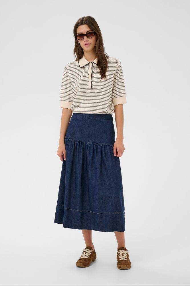 Part Two NelliaPW Skirt Dark Blue Denim