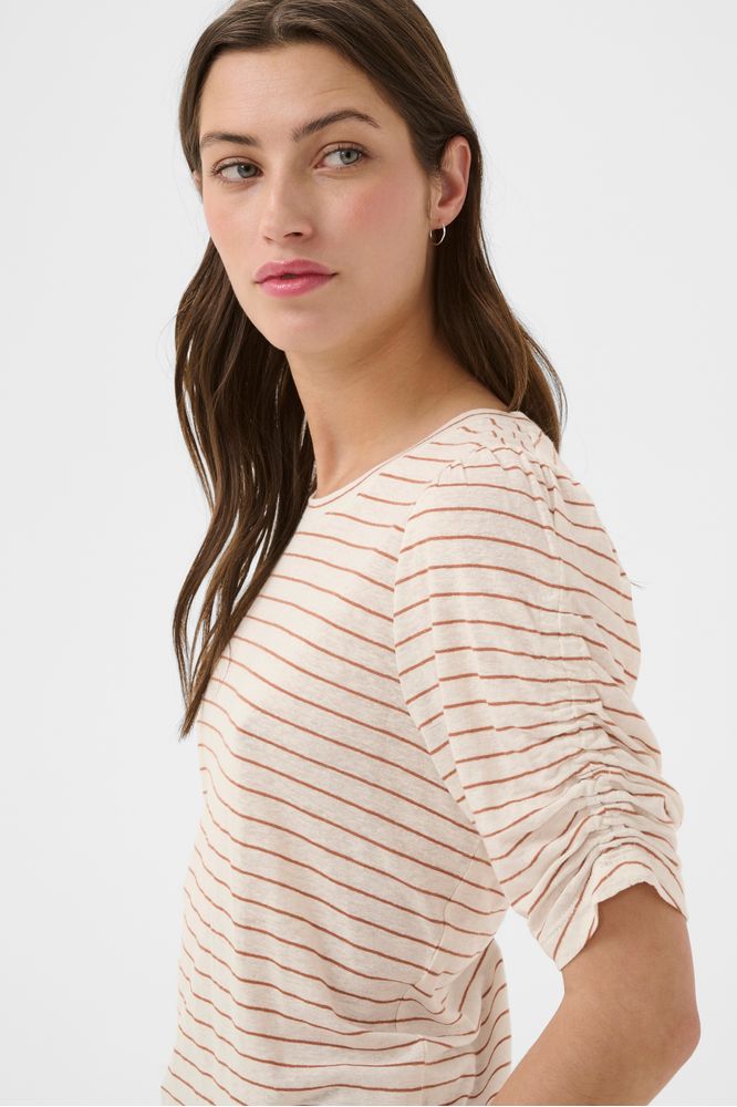 Part Two BrizettePW T-shirt Brown Stripe