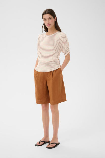 Part Two BrizettePW T-shirt Brown Stripe