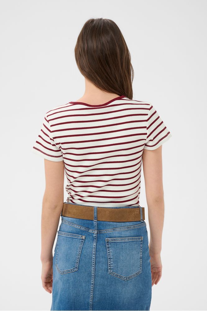 Part Two RochellePW T-shirt Burnt Russet Stripe