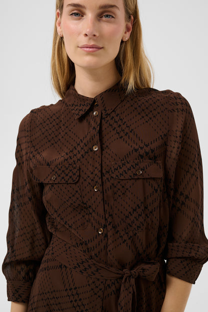 Part Two Cathie Dress Brown Check