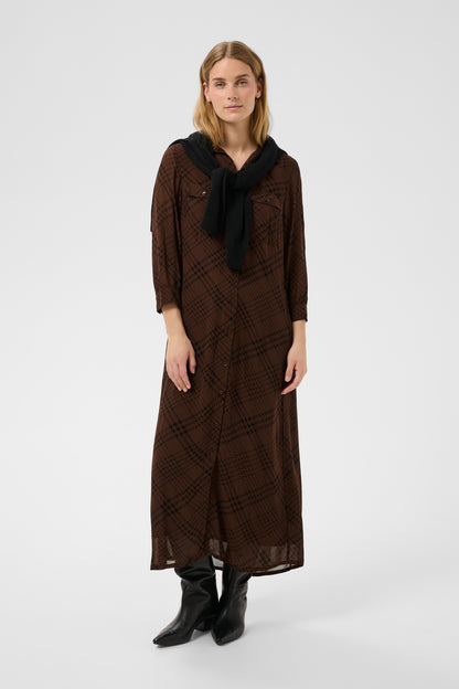 Part Two Cathie Dress Brown Check