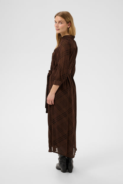 Part Two Cathie Dress Brown Check