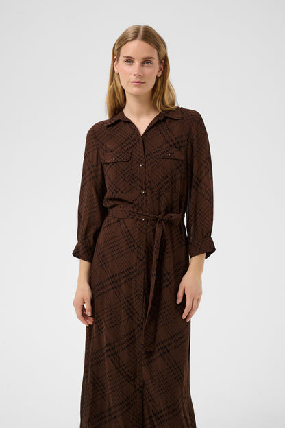 Part Two Cathie Dress Brown Check