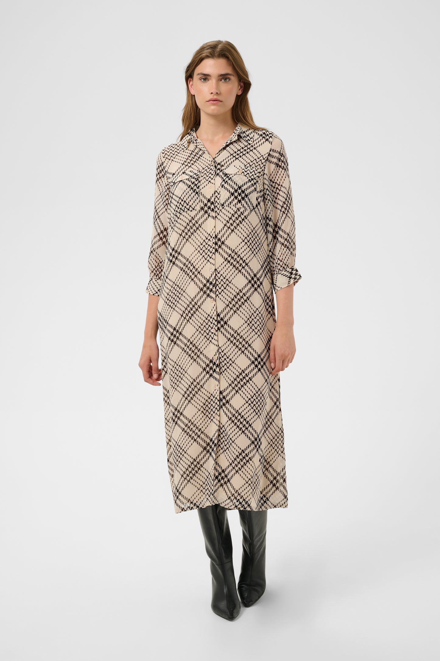 Part Two Cathie Dress Black Check