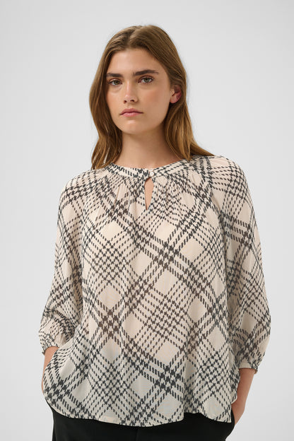 Part Two Catin Blouse Black Check