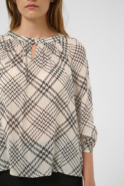 Part Two Catin Blouse Black Check