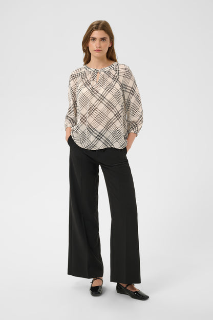 Part Two Catin Blouse Black Check