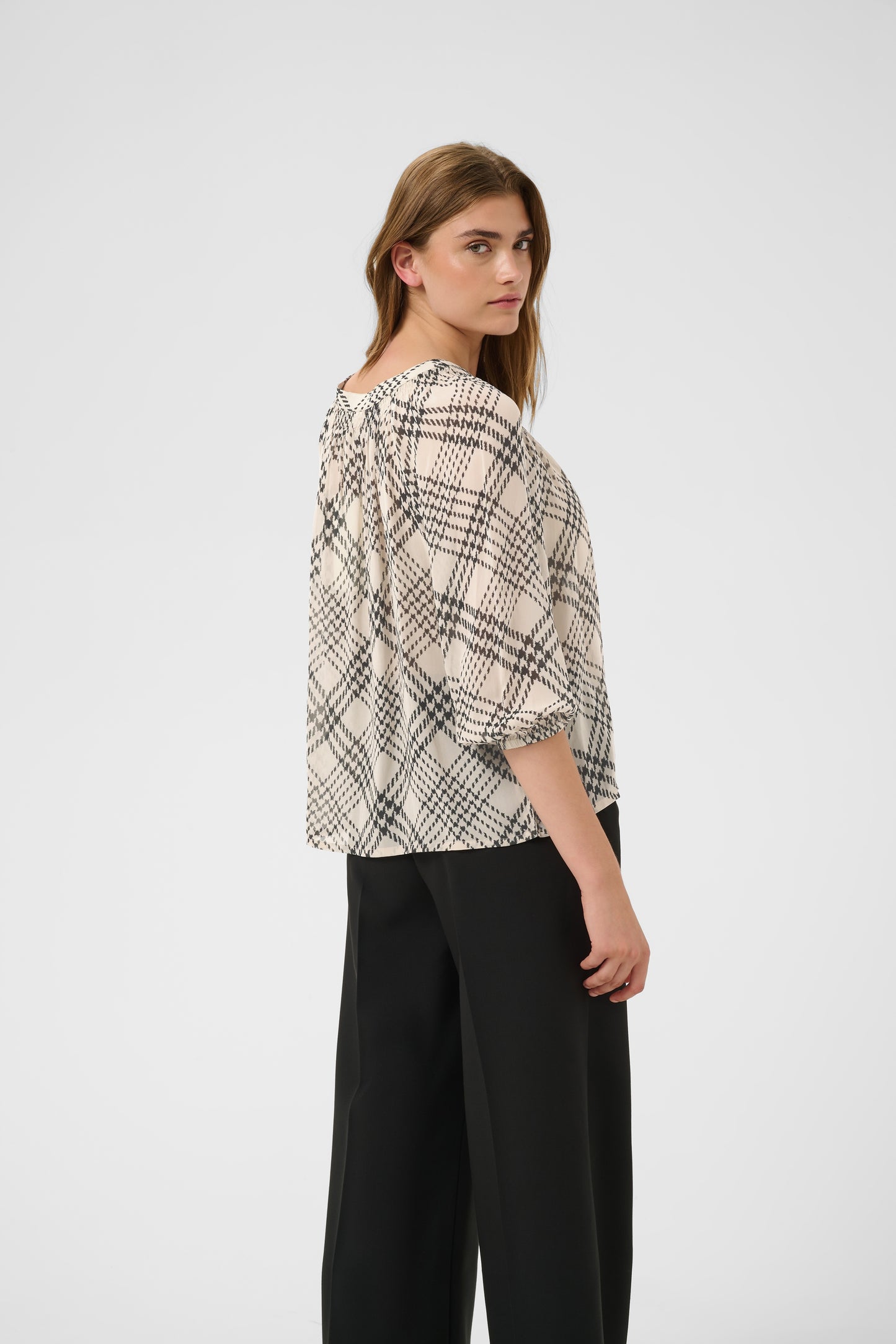 Part Two Catin Blouse Black Check
