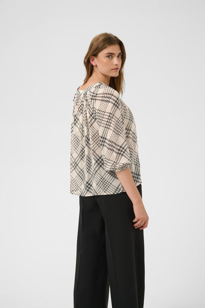 Part Two Catin Blouse Black Check