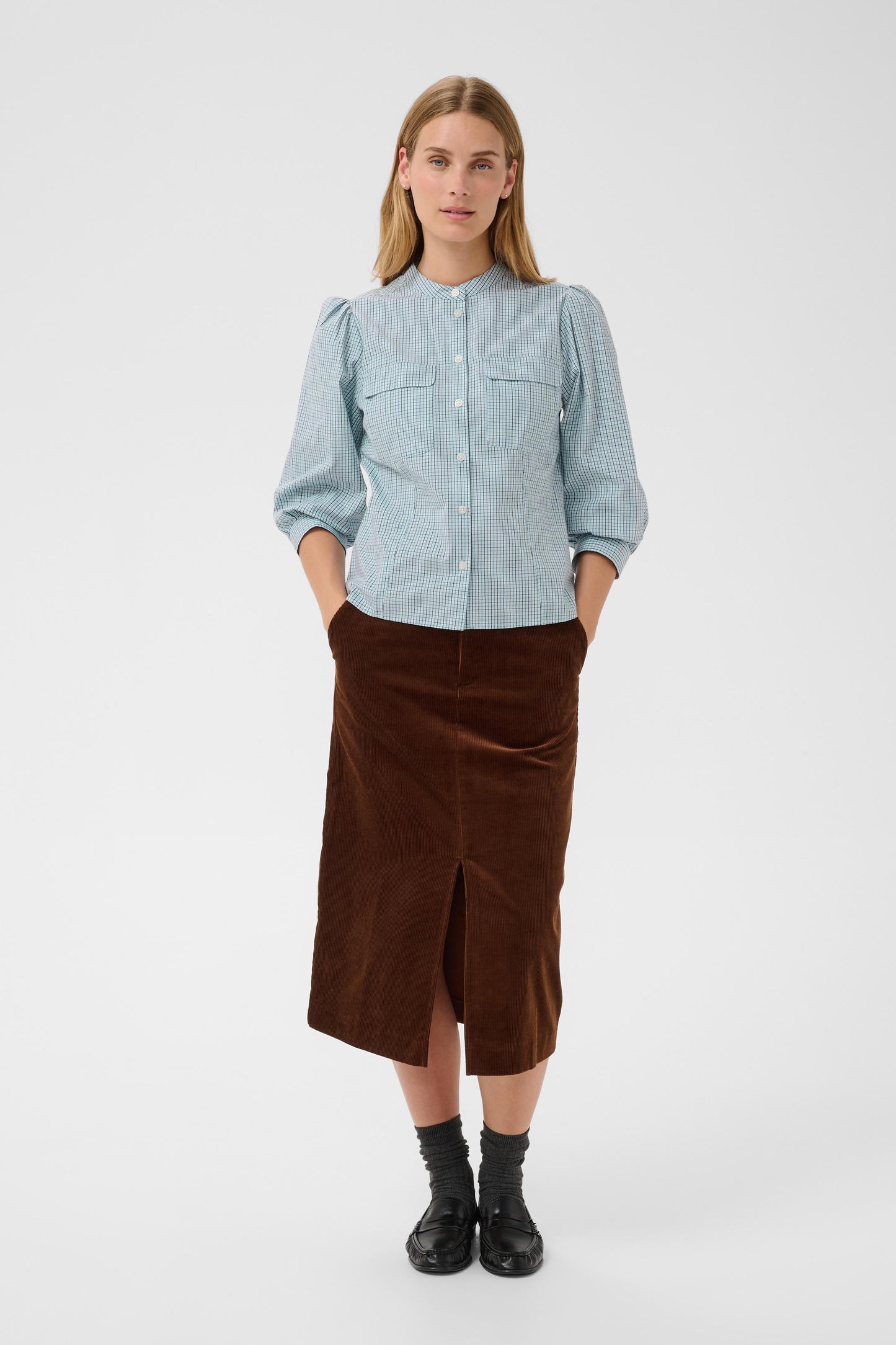 Part Two Chinette Shirt Gray Dawn