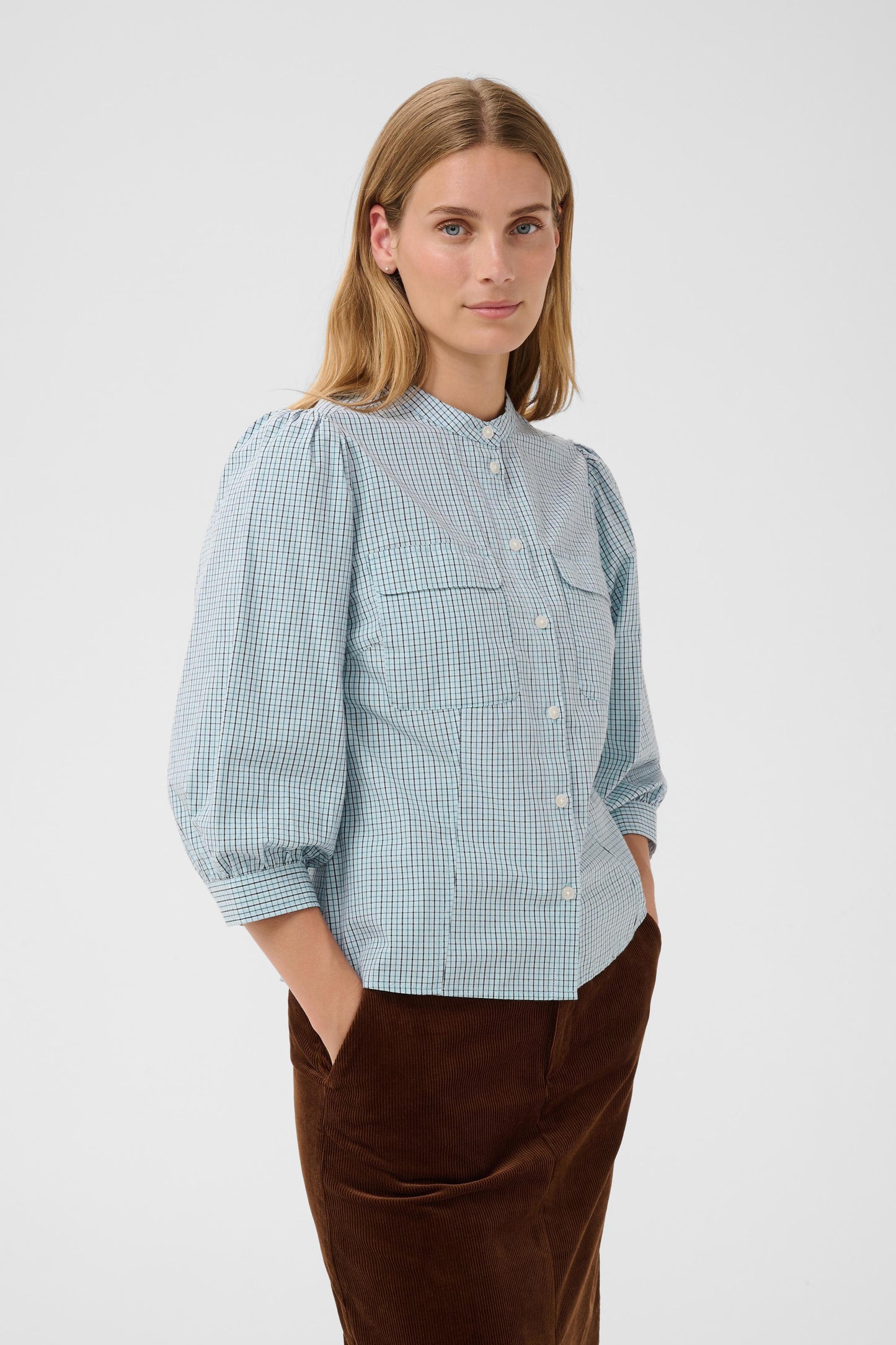 Part Two Chinette Shirt Gray Dawn