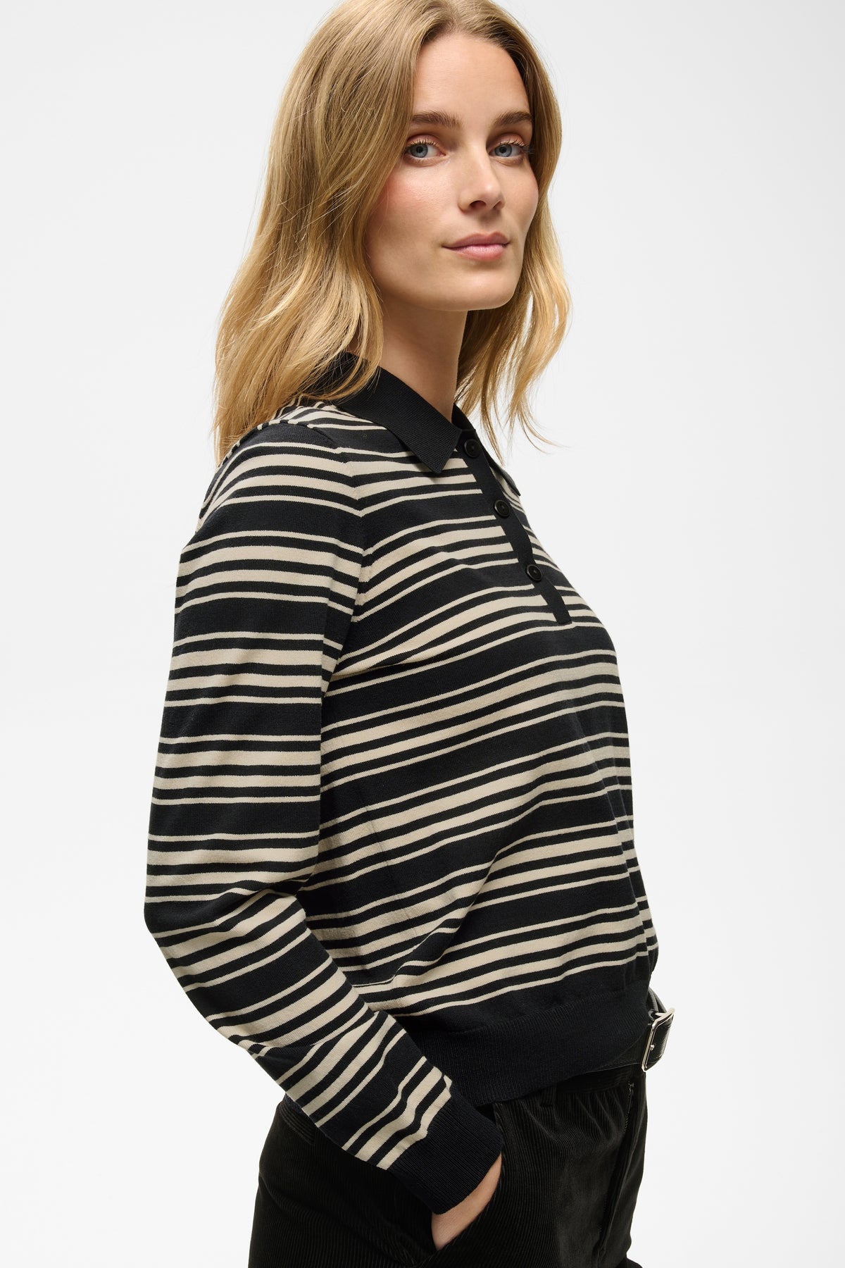 Part Two Channan Pullover Black Stripe
