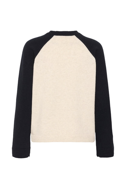 Part Two Cleo Pullover Oatmeal / Navy Colorblock