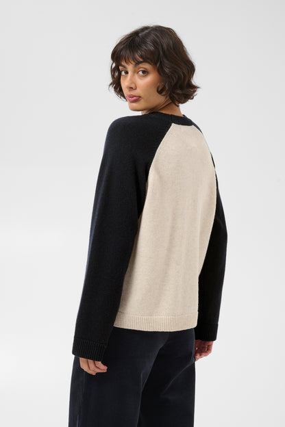 Part Two Cleo Pullover Oatmeal / Navy Colorblock