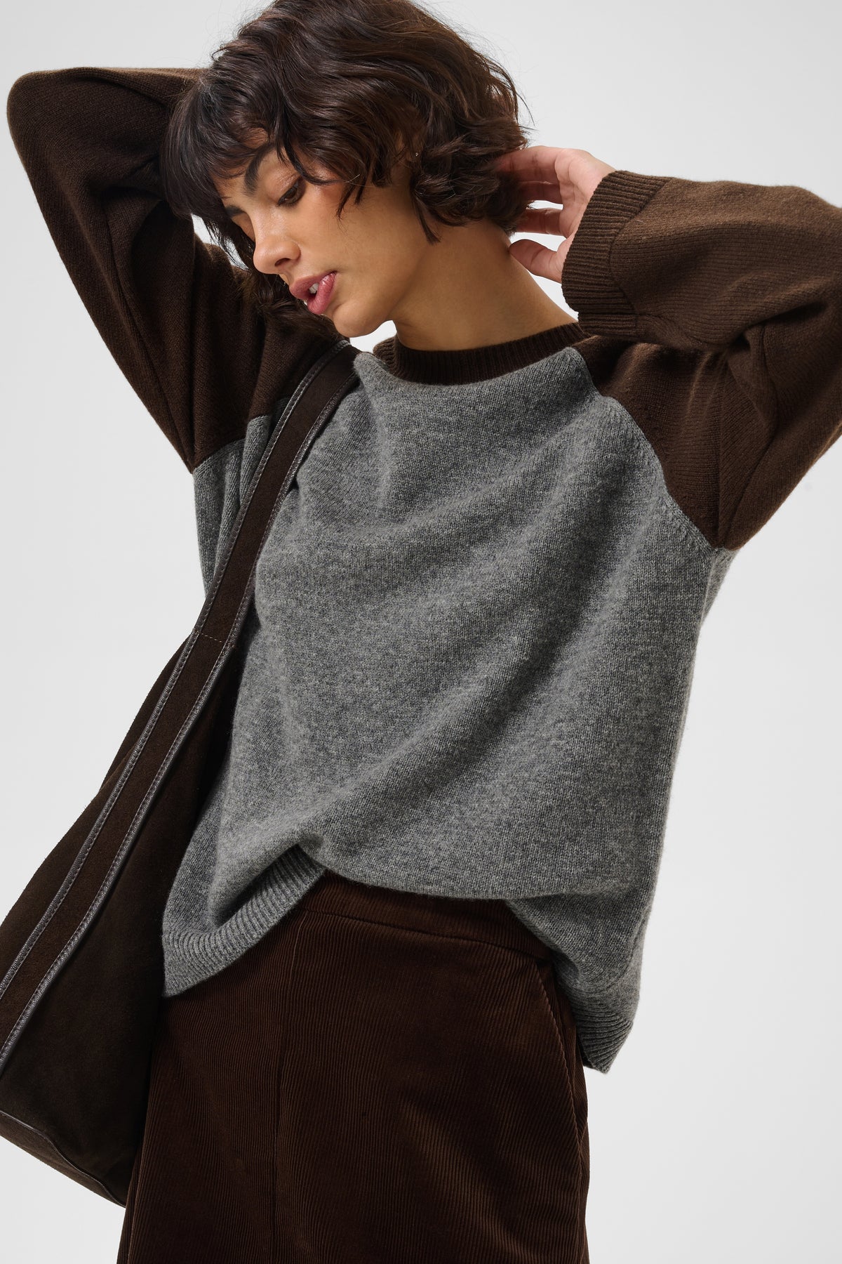 Part Two Cleo Pullover Grey / Mole Colorblock