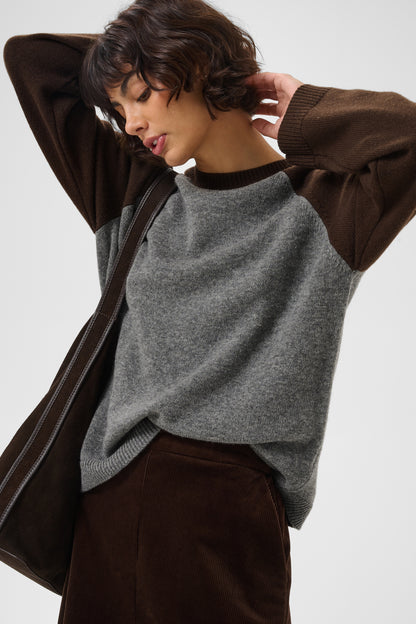 Part Two Cleo Pullover Grey / Mole Colorblock