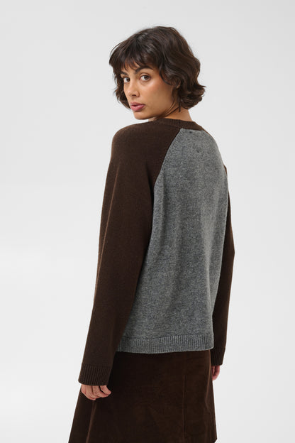 Part Two Cleo Pullover Grey / Mole Colorblock