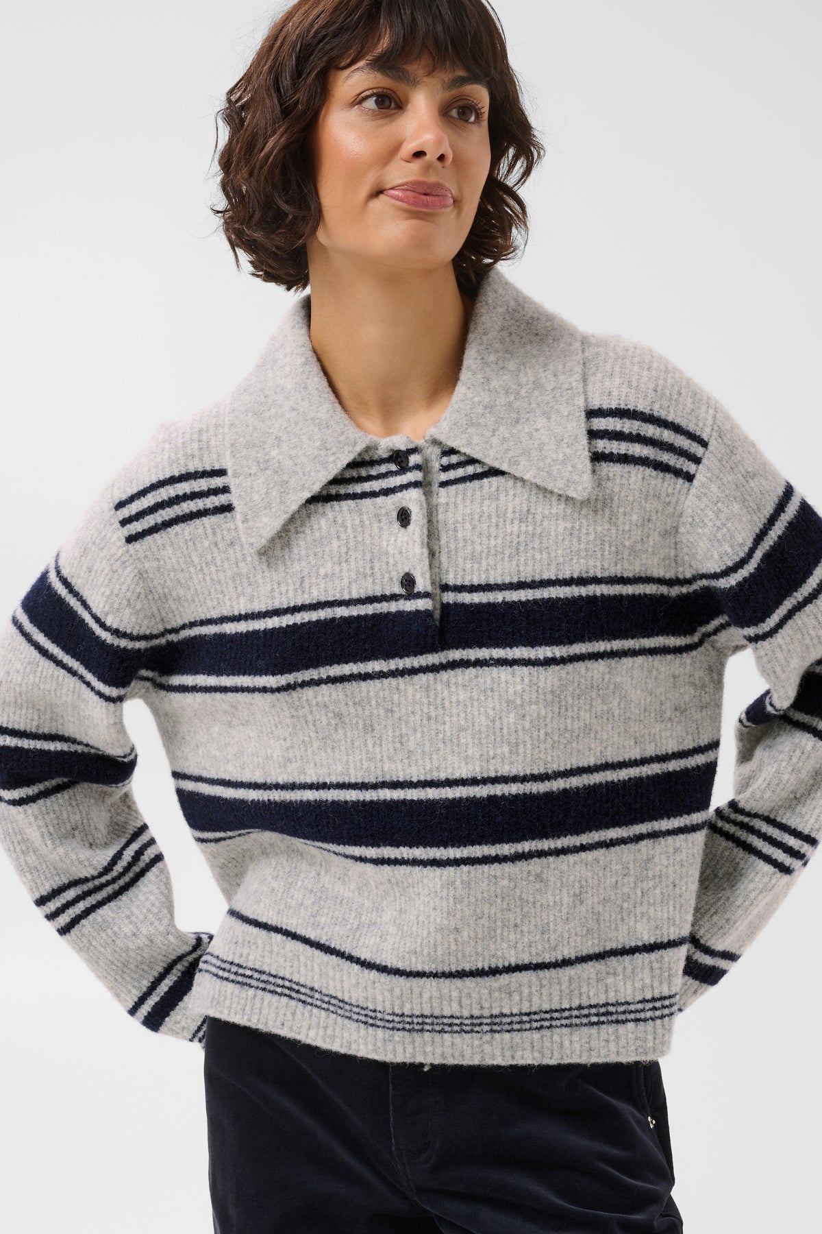 Part Two Carilina Pullover Grey Navy